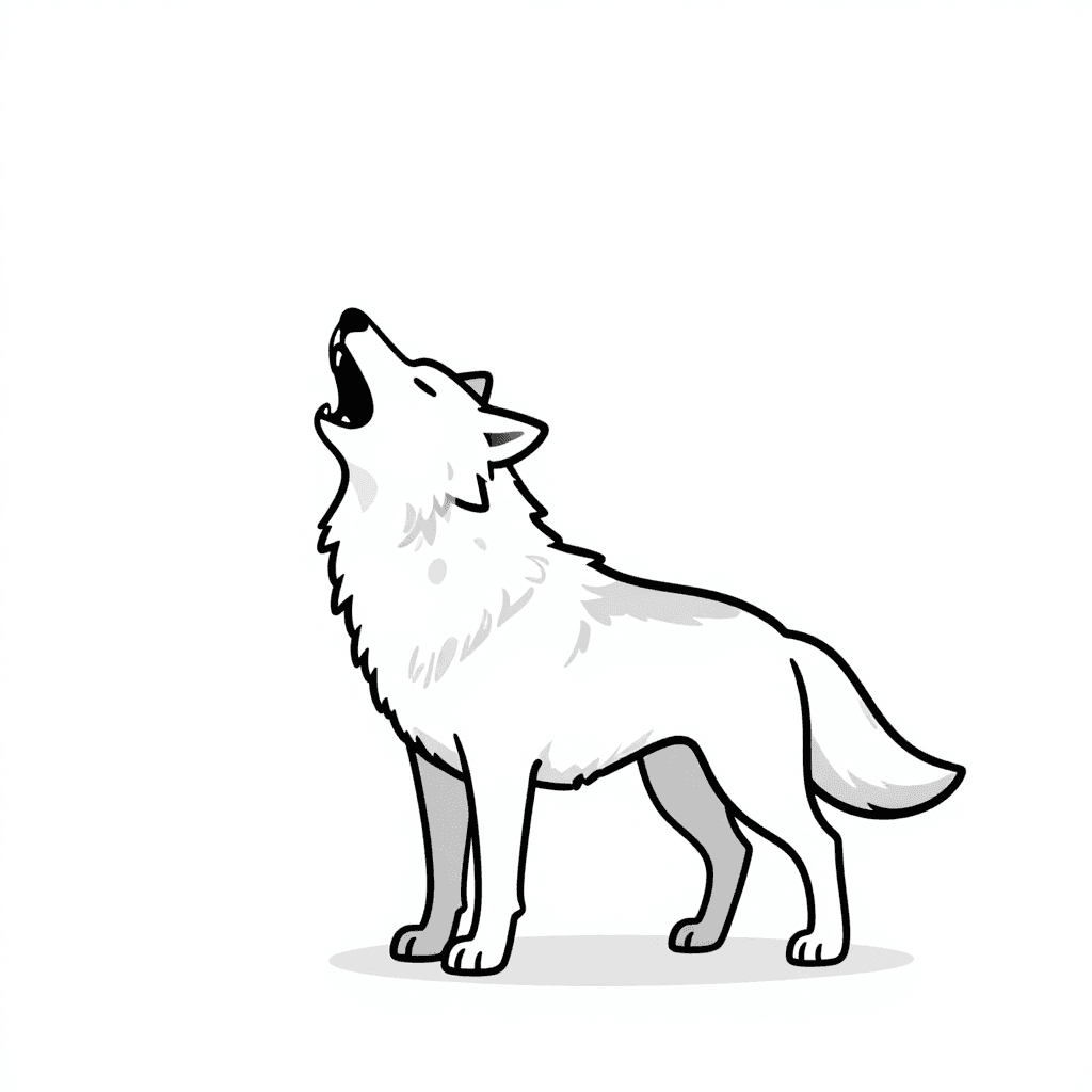 A Wolf Howling Coloring Page - free printable coloring page for kids to download