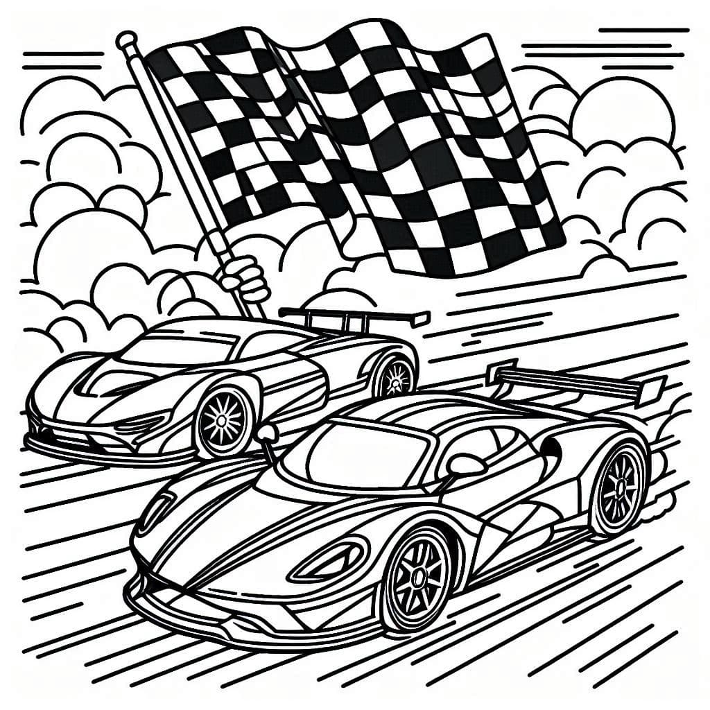 Race Day Fun: Car Racing Coloring Book  - free coloring page image 4 of 5