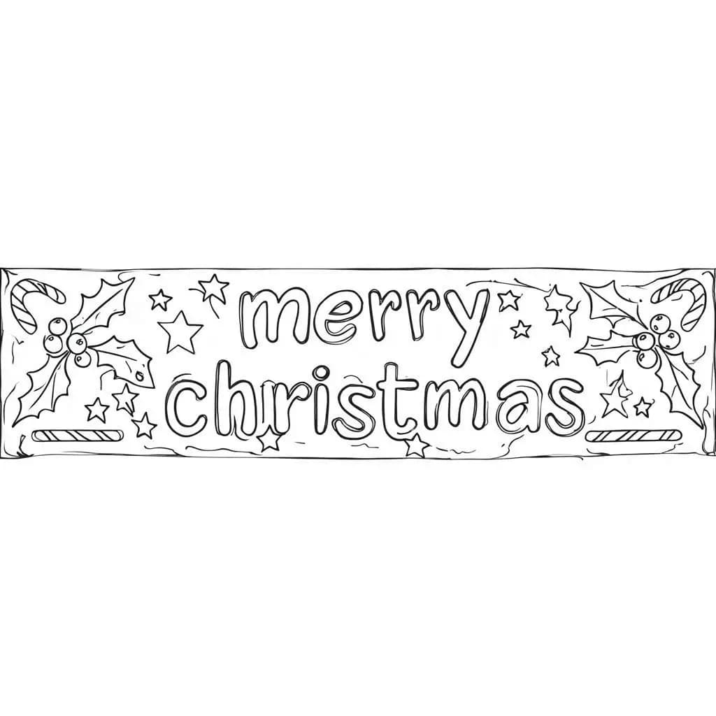  Christmas Greeting Banners Coloring Book   - free coloring page image 2 of 6