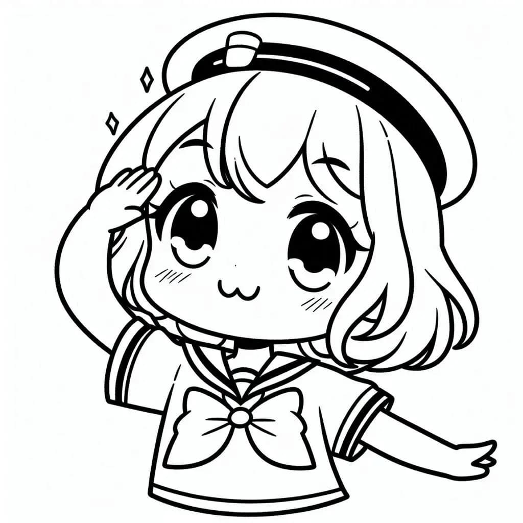 Sailor Girl - Nautical Free Coloring Pages for Ocean Adventures! - free printable coloring page for kids to download