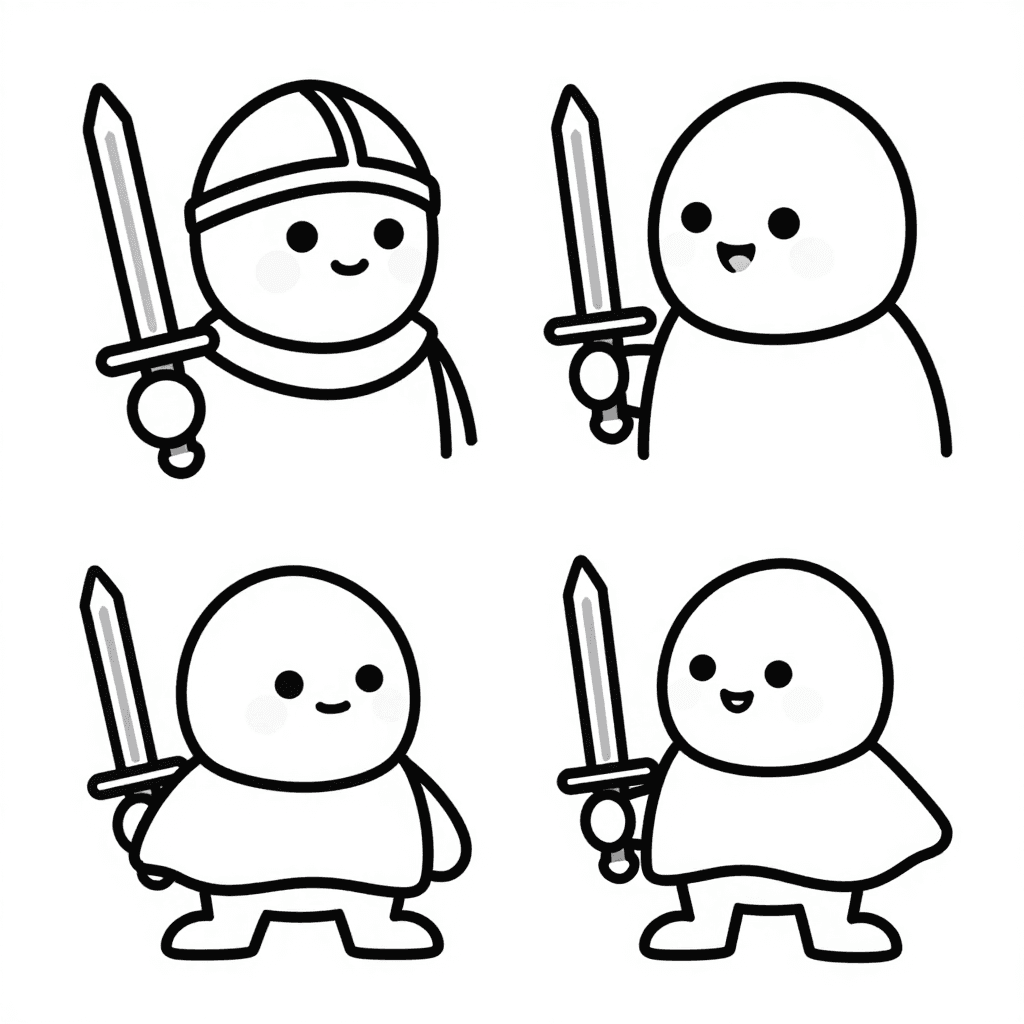 A Knight With Sword Coloring Page - free coloring page image 2 of 3