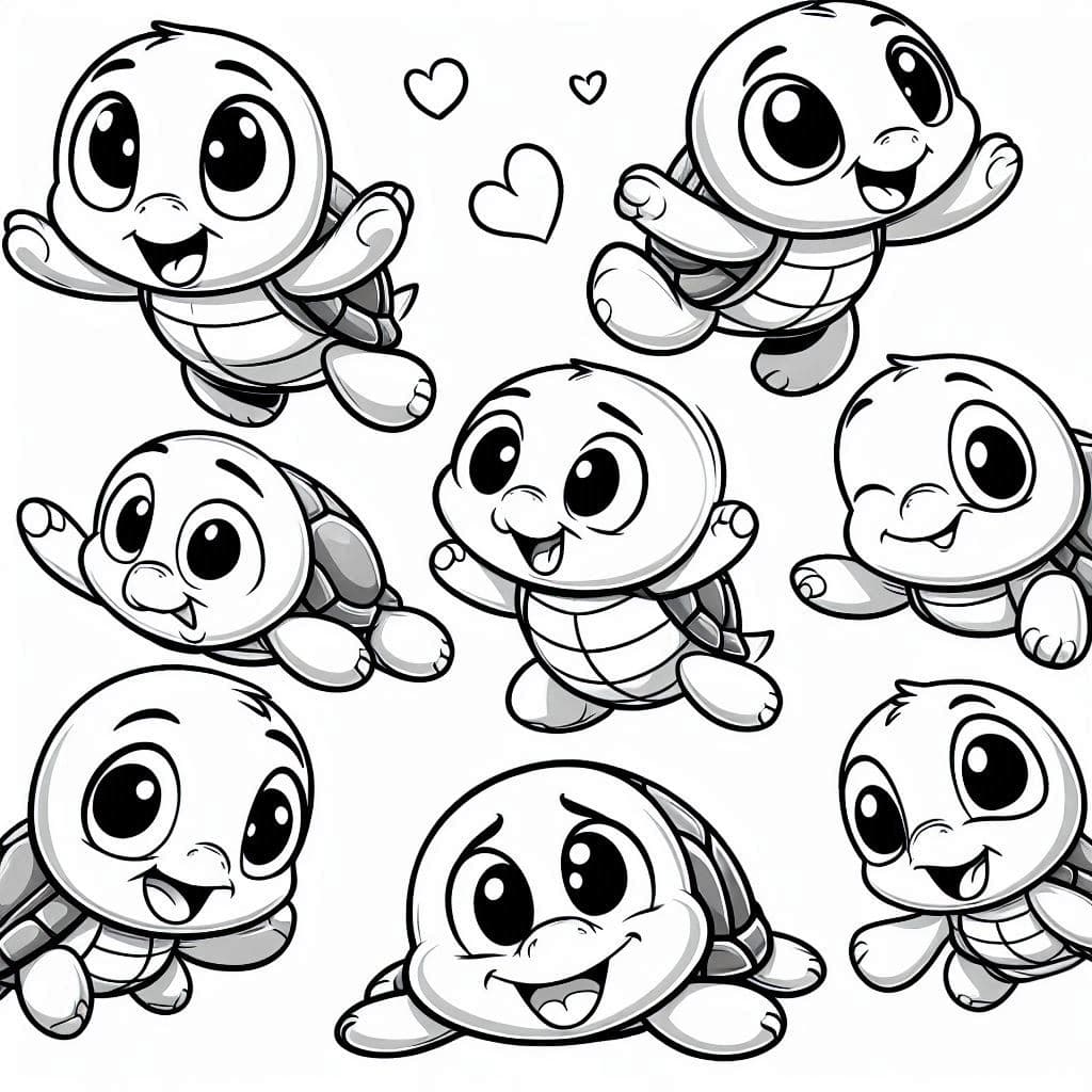 Funny Turtles – A Shell of Laughter and Creativity! - free coloring page image 4 of 4