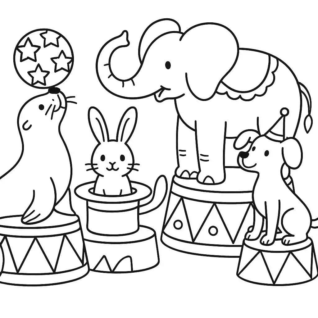 Big Top Fun: Animal Circus Coloring Book - free printable coloring page for kids to download
