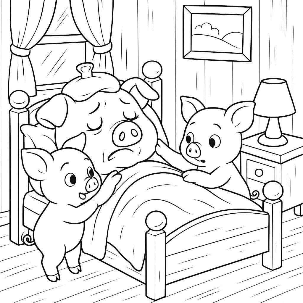 Animal Family Moments Coloring Page Collection - free printable coloring page for kids to download