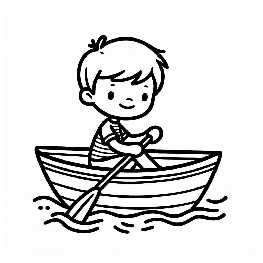 Boy in a Boat - Nautical Free Coloring Pages for Adventure Seekers! - free coloring page image 3 of 4