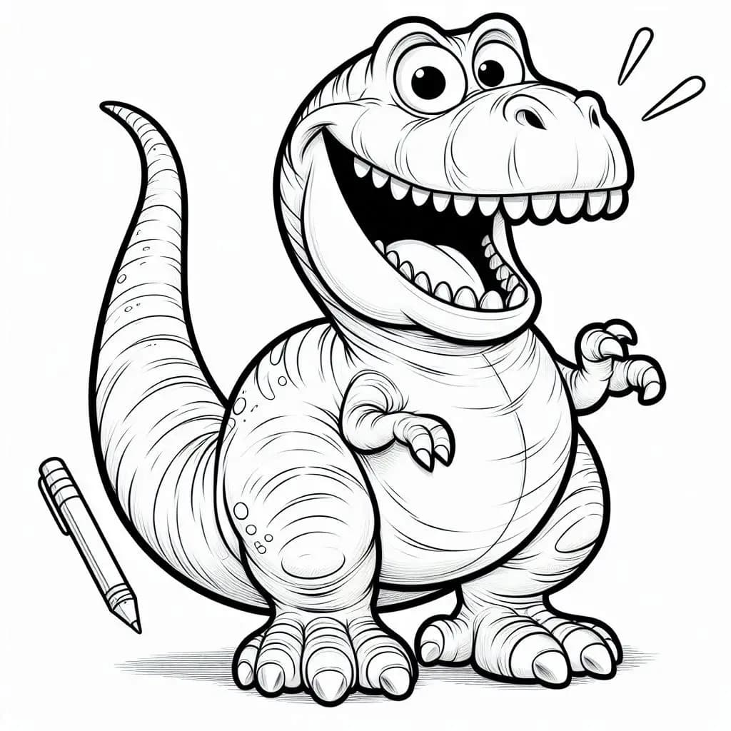 Rawr-some Laughs: The Funny Dinosaur - free coloring page image 6 of 10