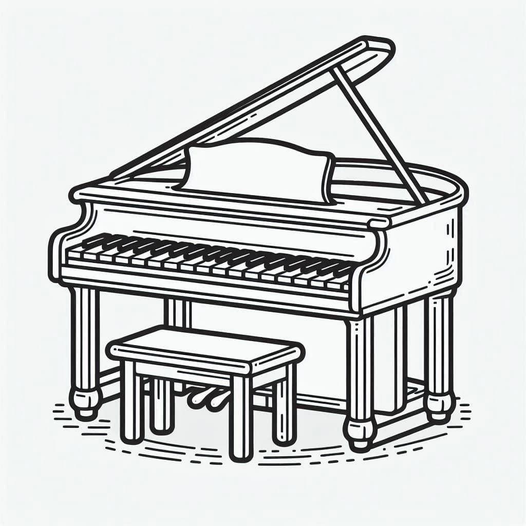 A Piano - Musical Free Coloring Pages for Creative Souls! - free printable coloring page for kids to download