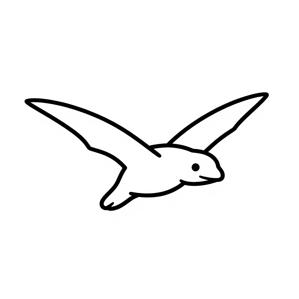 A Pterodactyl Flying Coloring Page - free coloring page image 3 of 3