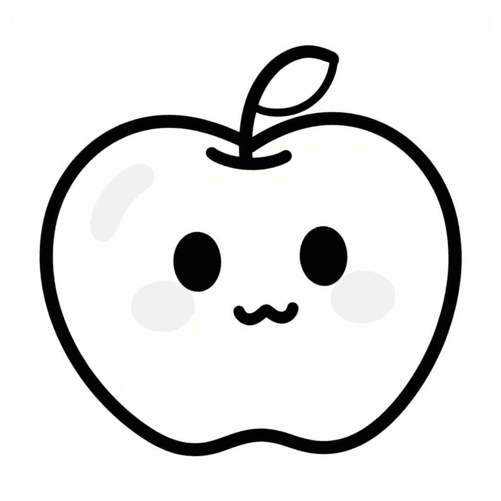 Apple Fruit Coloring Page - free coloring page image 2 of 3