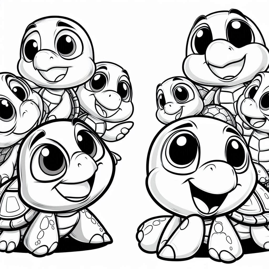 Funny Turtles – A Shell of Laughter and Creativity! - free coloring page image 2 of 4