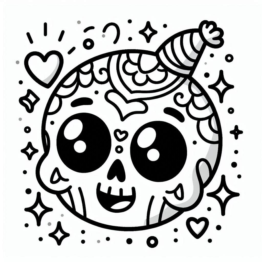 Cute Skull — Collection Coloring Page for Spooky Fun Fans - free coloring page image 2 of 4