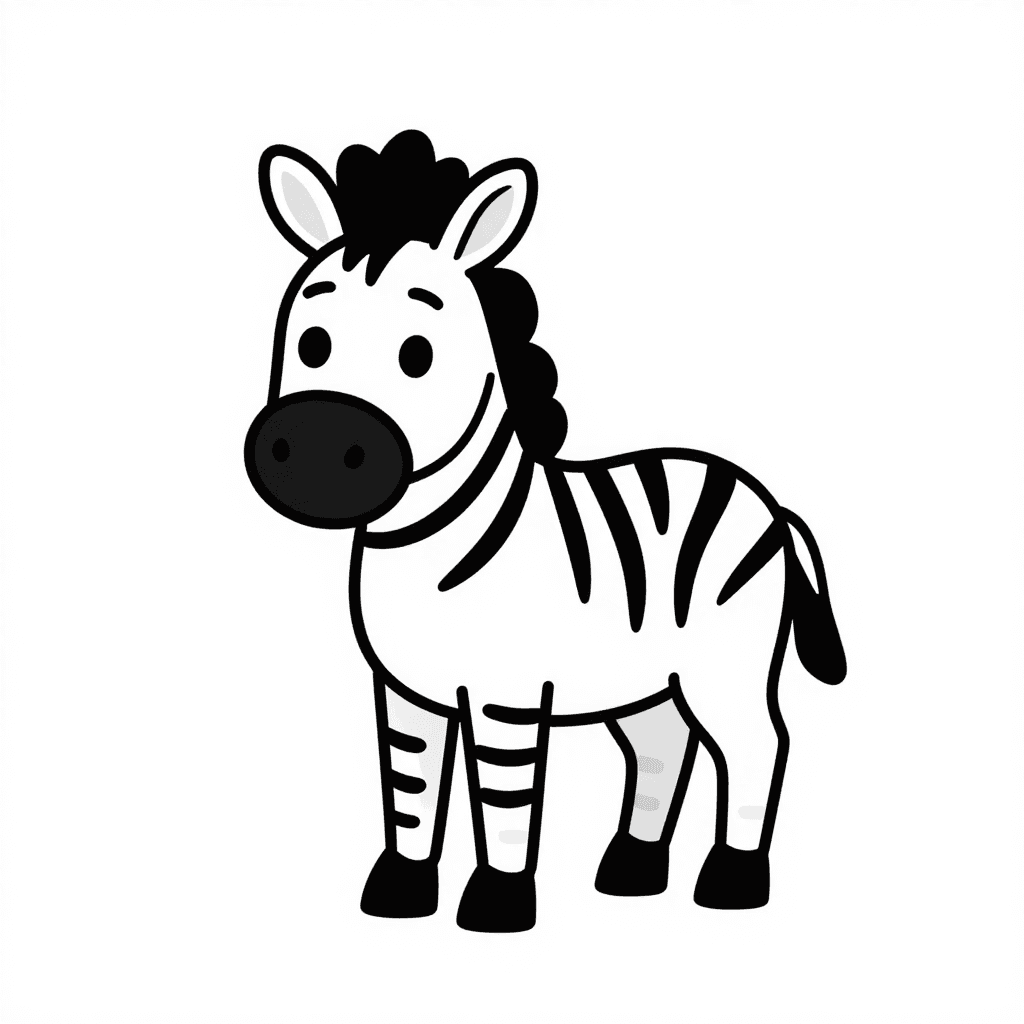 A Zebra Standing Coloring Page - free coloring page image 3 of 3