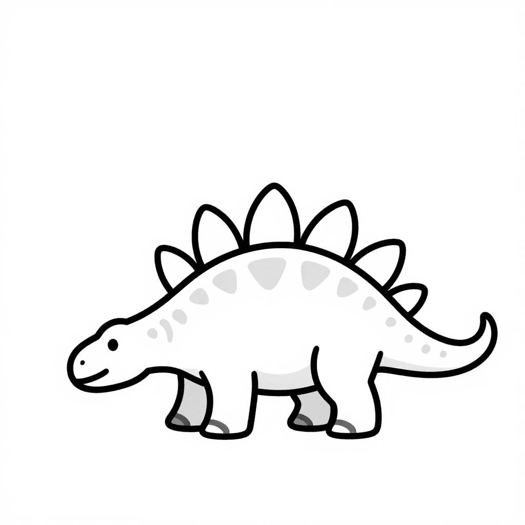 A Stegosaurus With Plates Coloring Page - free printable coloring page for kids to download