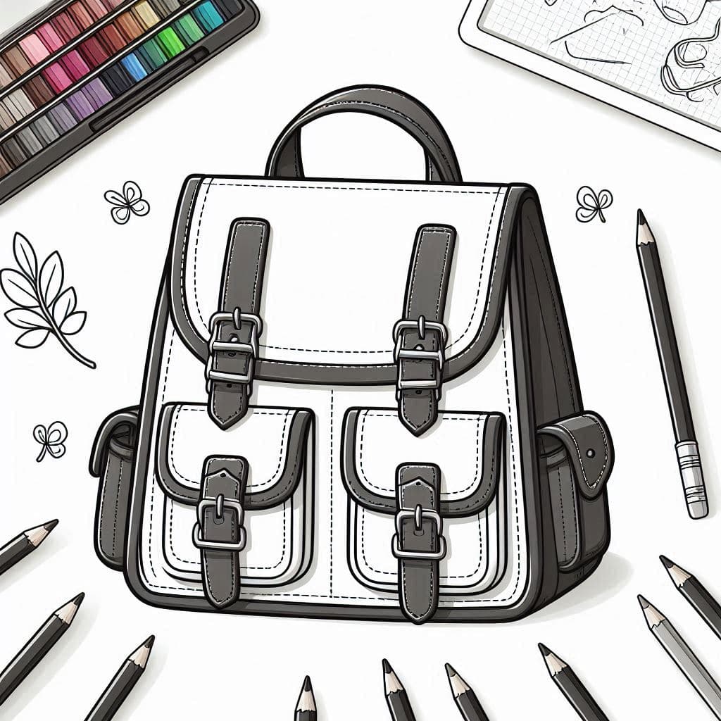 School Bag - Fun and Free Coloring Pages for Back-to-School Creativity! - free coloring page image 3 of 4