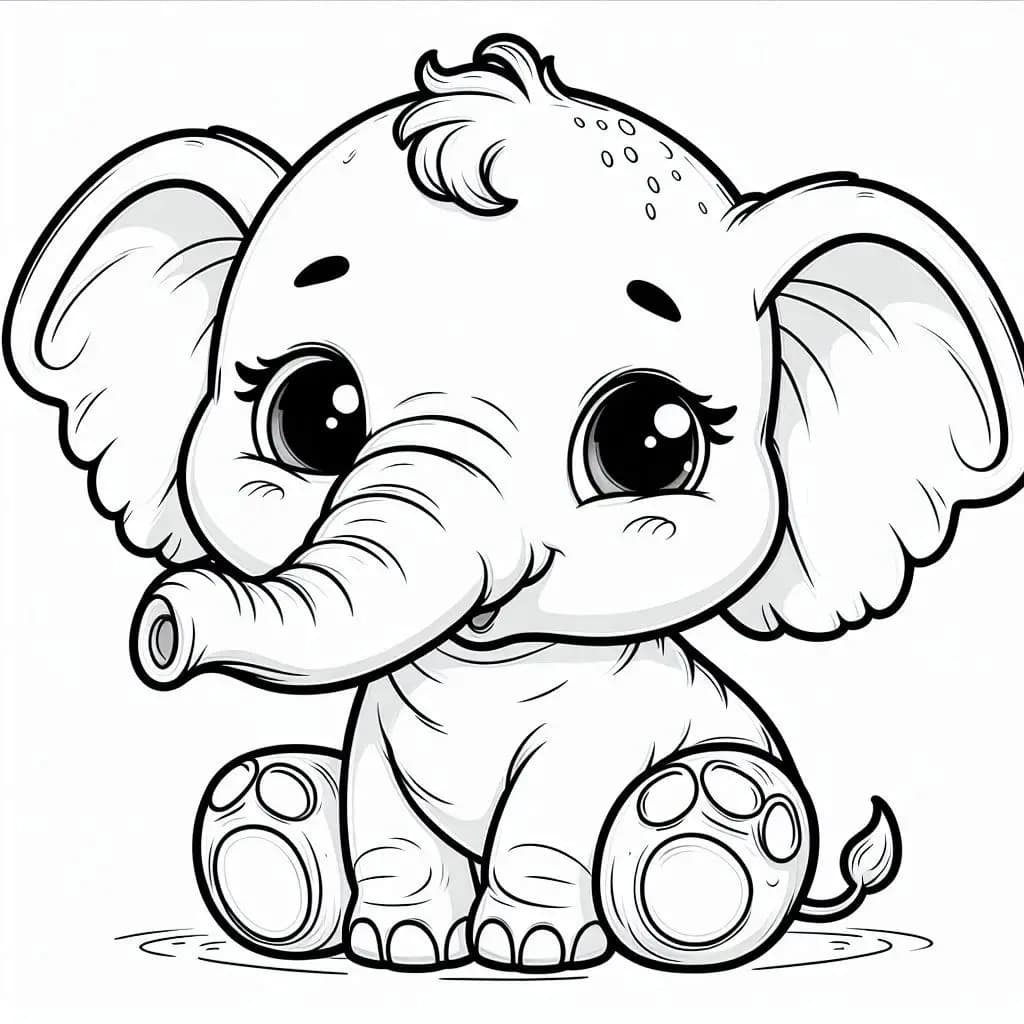 Cute Elephants – Adorable Coloring Fun for All Ages! - free printable coloring page for kids to download
