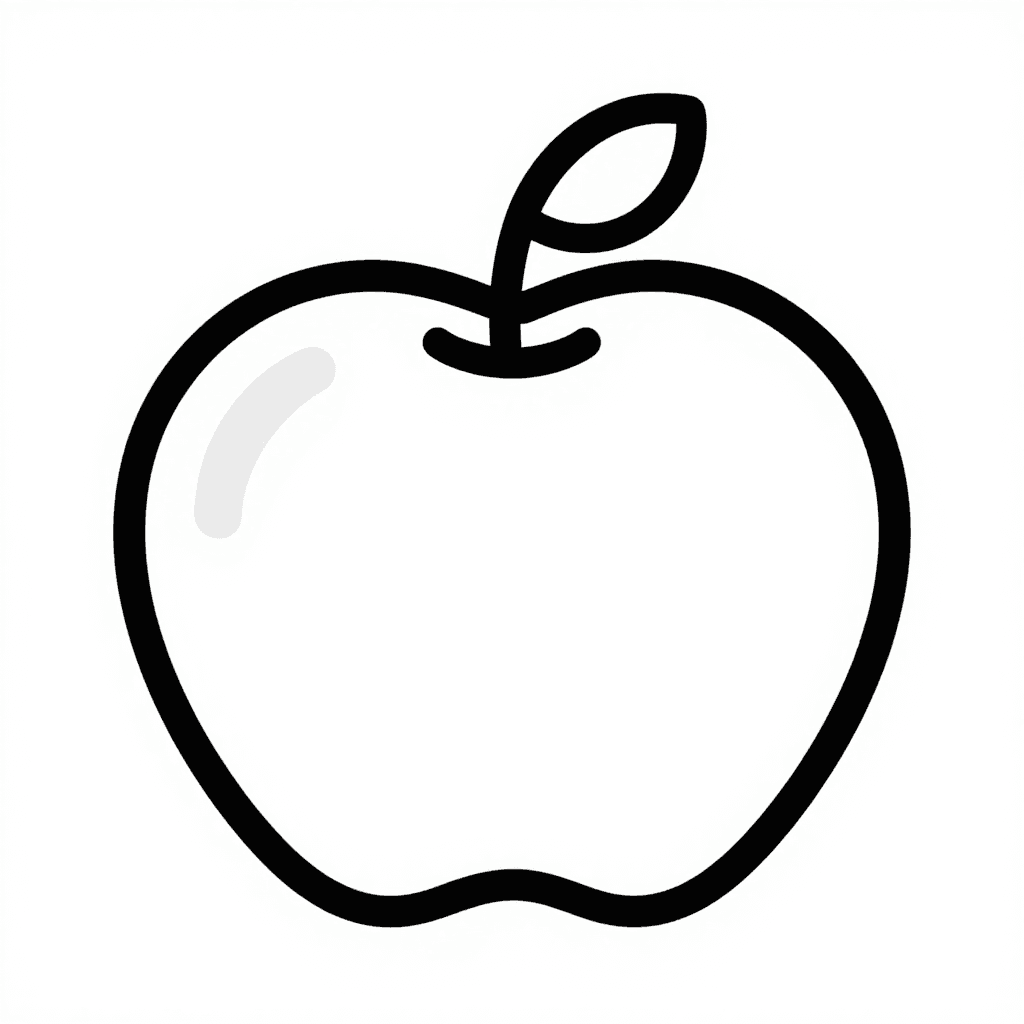 Apple Fruit Coloring Page - free coloring page image 3 of 3