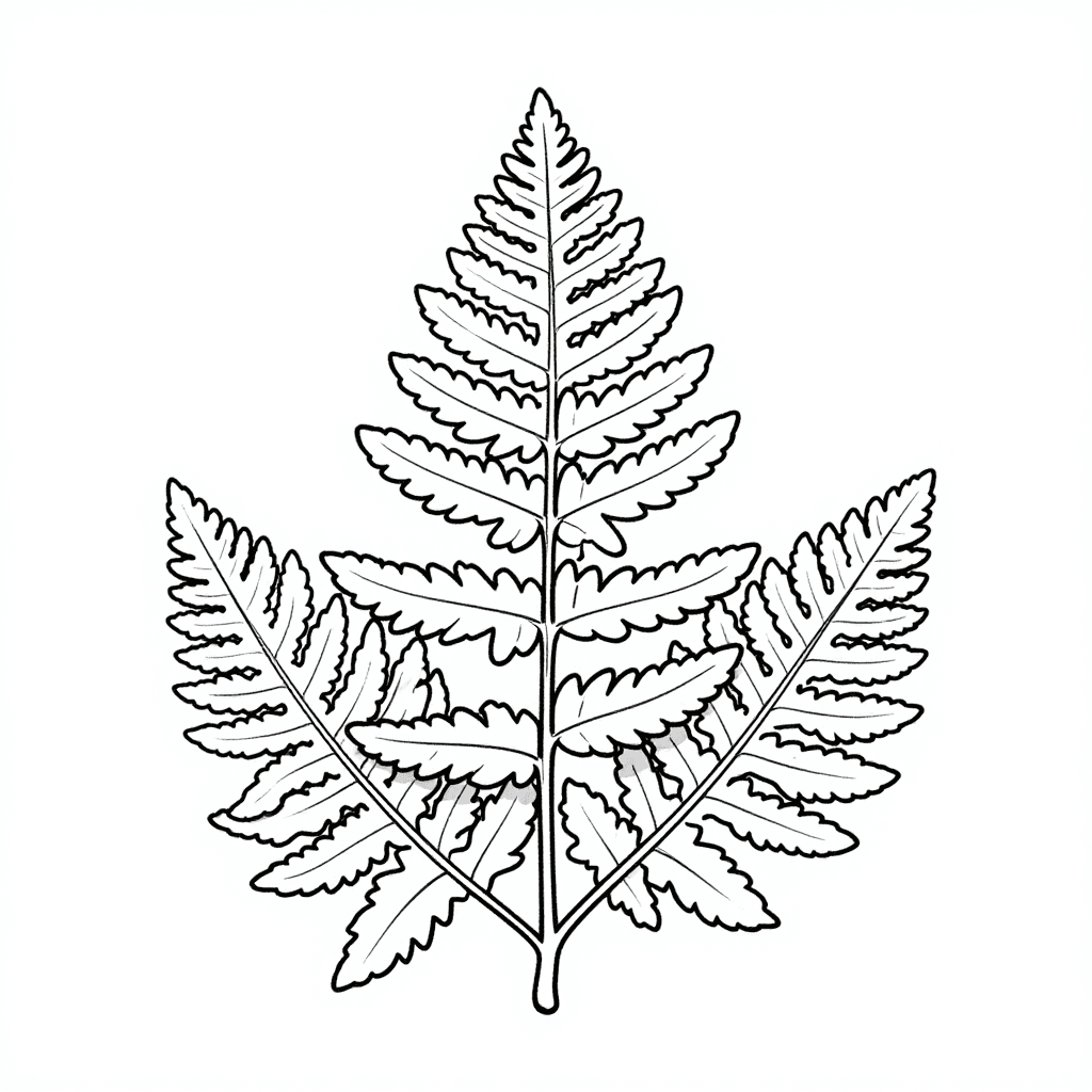 A Fern Leaf Coloring Page - free printable coloring page for kids to download