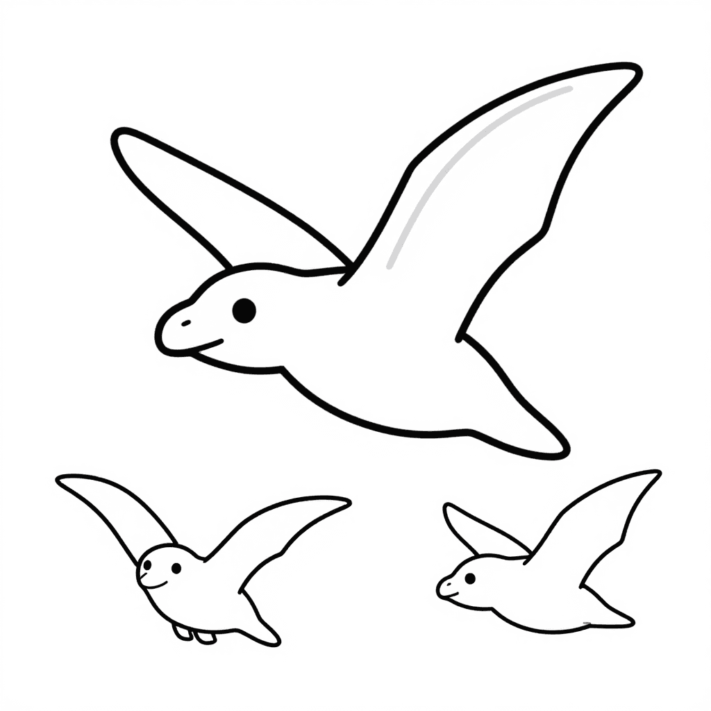 A Pterodactyl Flying Coloring Page - free coloring page image 2 of 3