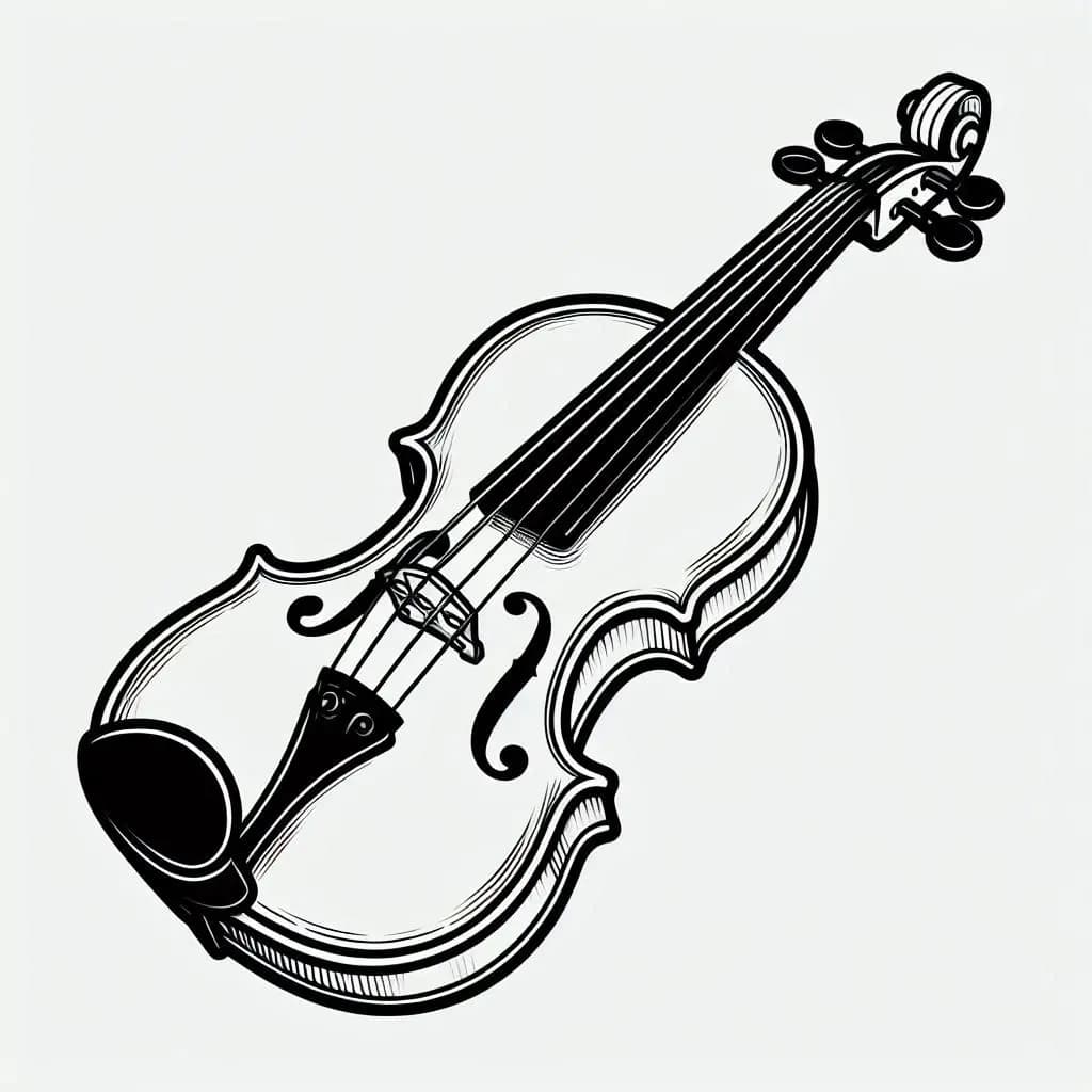 A Violin - Elegant Free Coloring Pages for Music Lovers & Artists! - free printable coloring page for kids to download