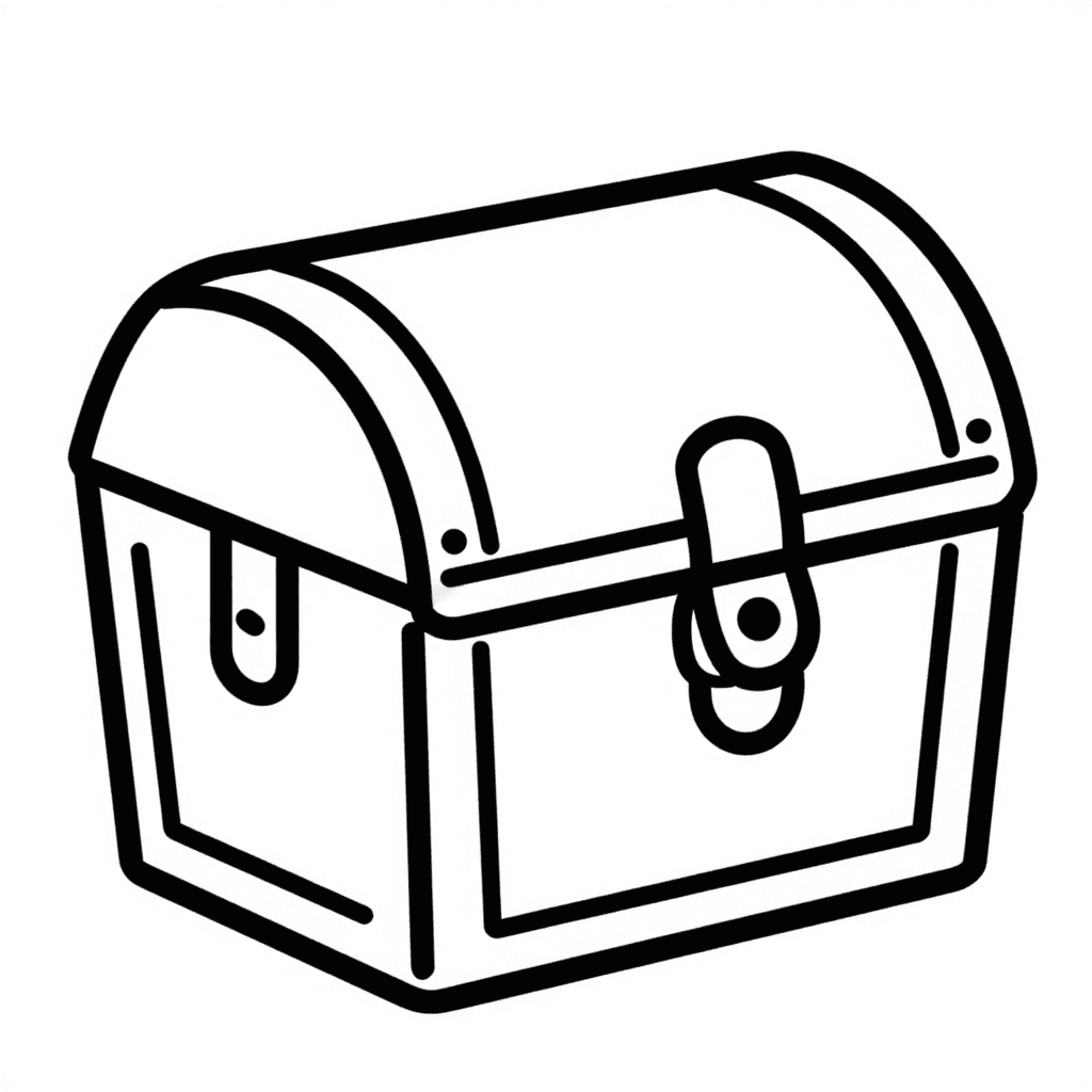 A Treasure Chest Coloring Page - free coloring page image 2 of 3