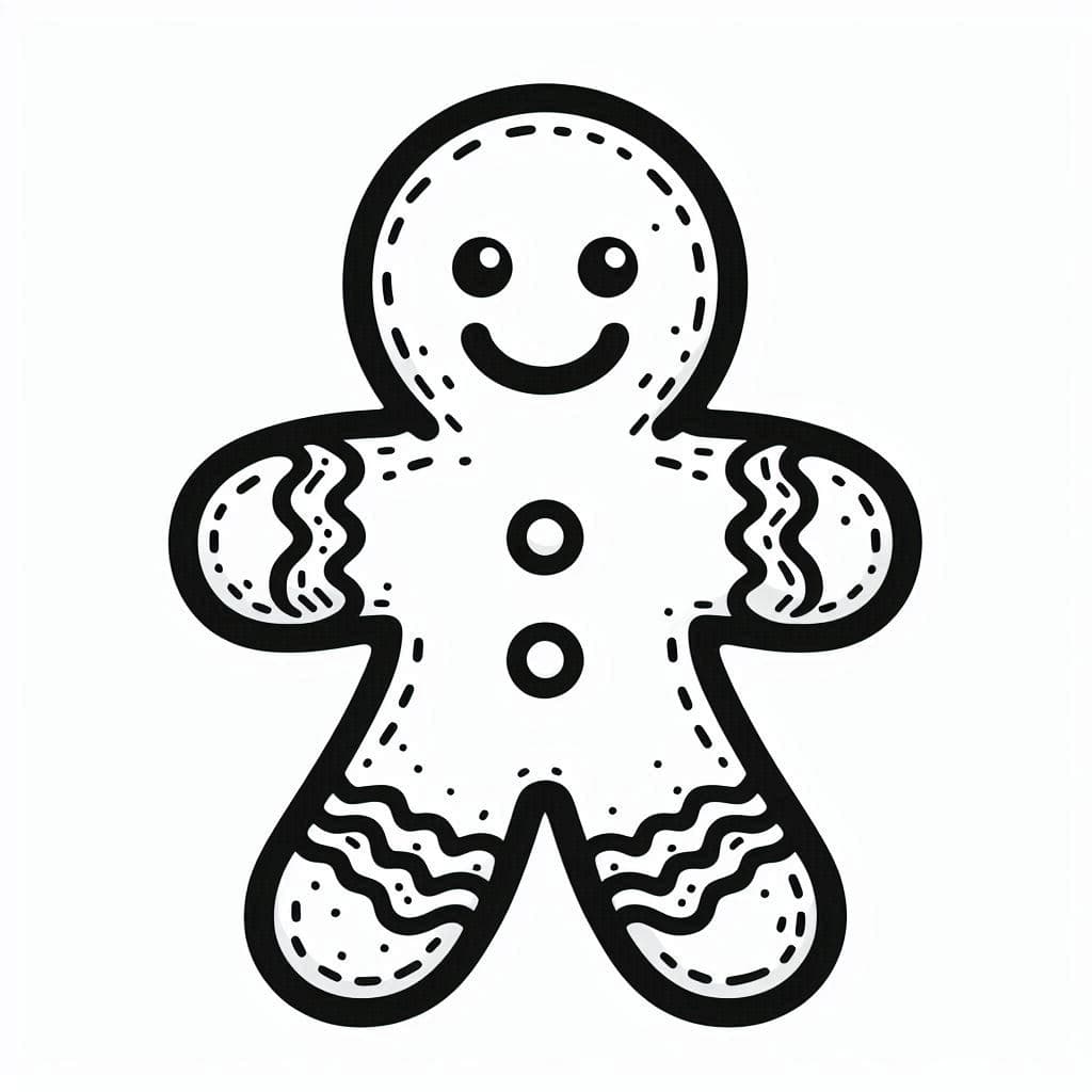 Gingerbread Man - Sweet & Festive Free Coloring Pages! - free coloring page image 3 of 4