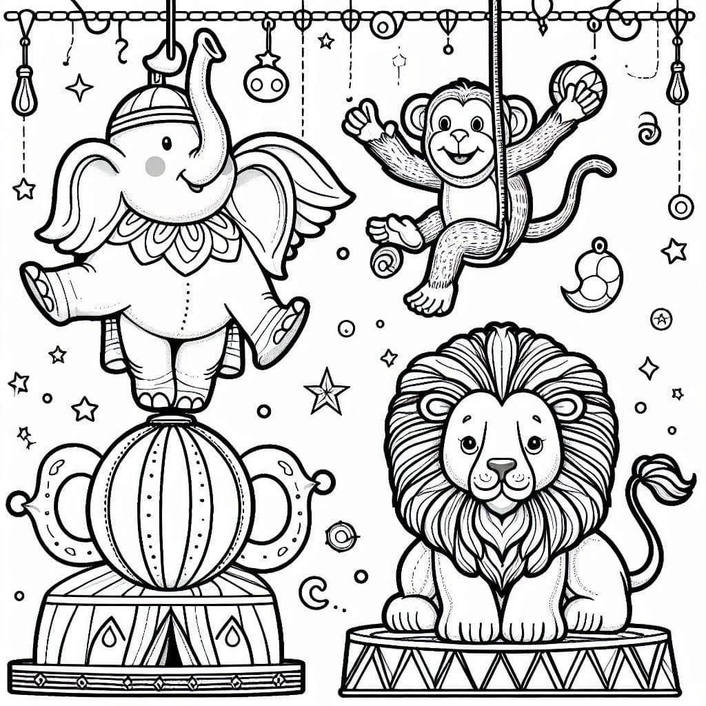 Big Top Fun: Animal Circus Coloring Book - free coloring page image 7 of 7