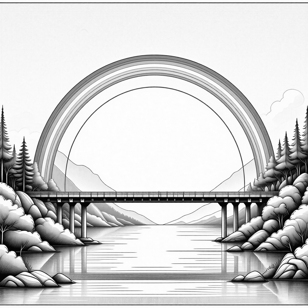 A Rainbow Bridge Coloring Page - free printable coloring page for kids to download