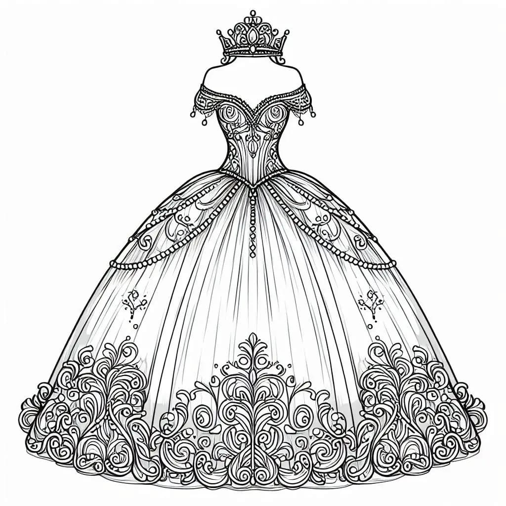 Princess Dreams: Fancy Gown Coloring Book - free coloring page image 5 of 7