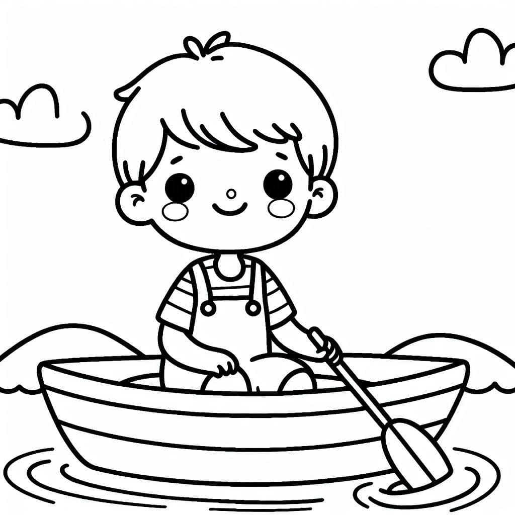 Boy in a Boat - Nautical Free Coloring Pages for Adventure Seekers! - free printable coloring page for kids to download