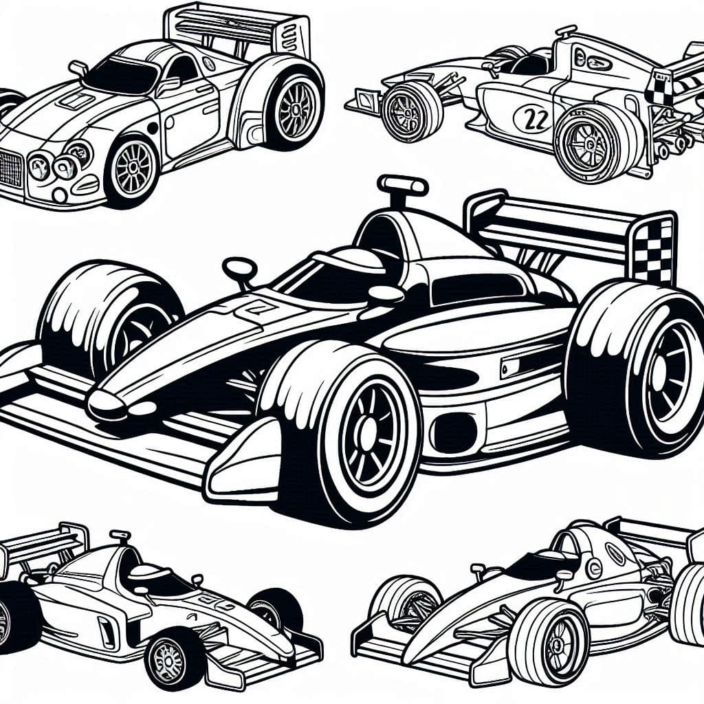 Racing Cars – A High-Speed Coloring Adventure! - free coloring page image 3 of 3