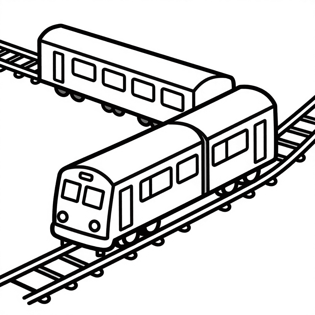 A Train On Tracks Coloring Page - free coloring page image 2 of 3