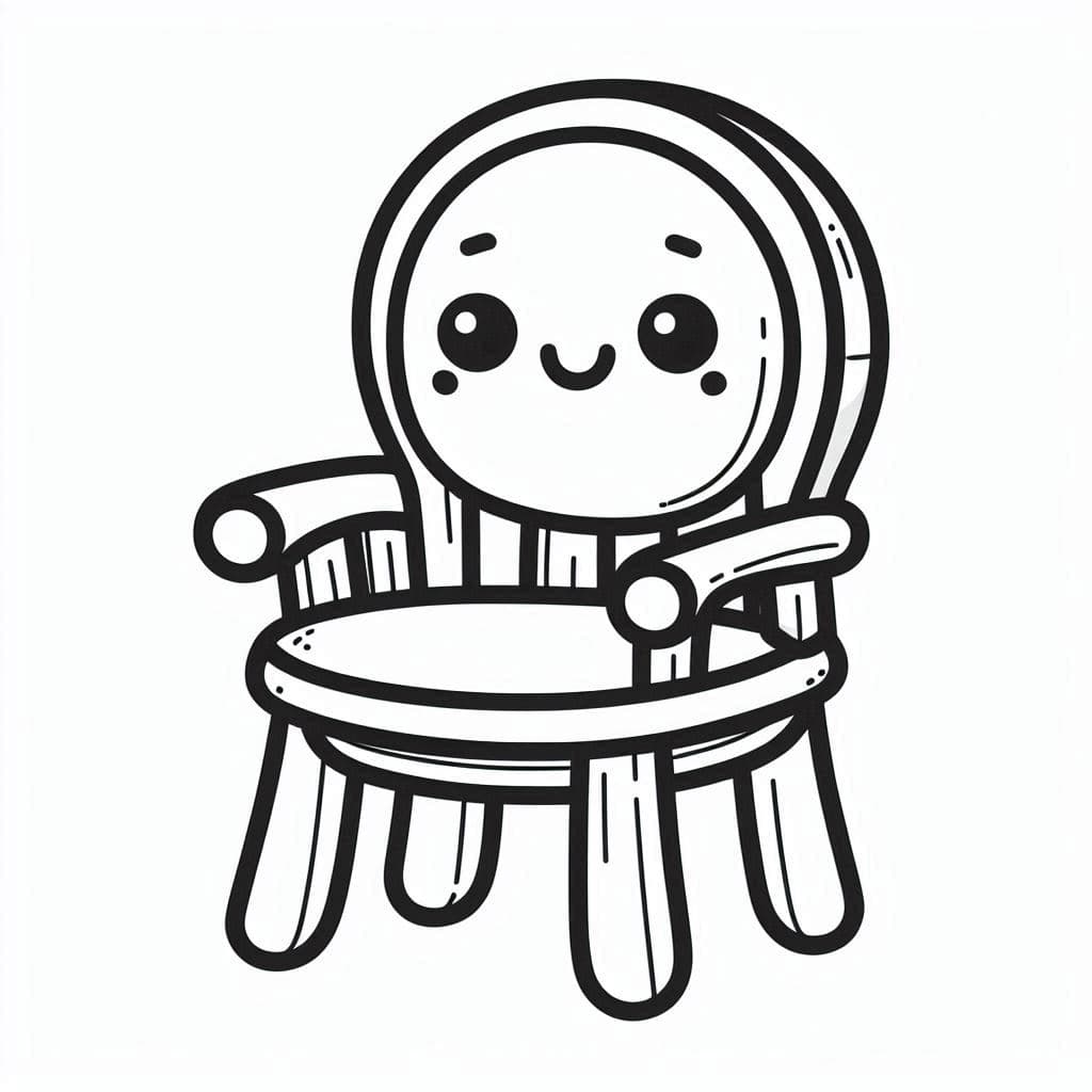  Sweet Seat: The Cute Chair   - free coloring page image 4 of 10