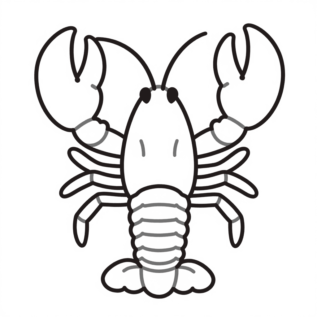 A Lobster With Claws Coloring Page - free printable coloring page for kids to download