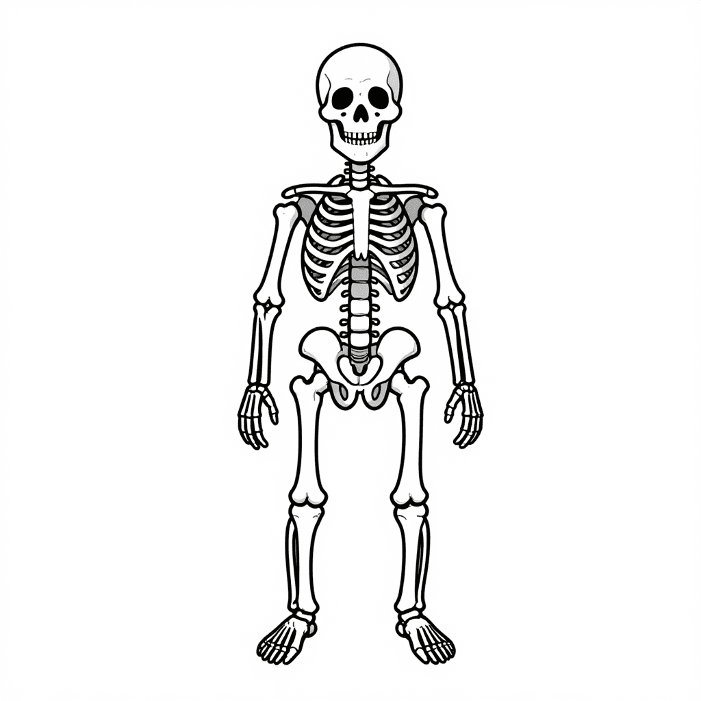 A Fossil Skeleton Coloring Page - free printable coloring page for kids to download