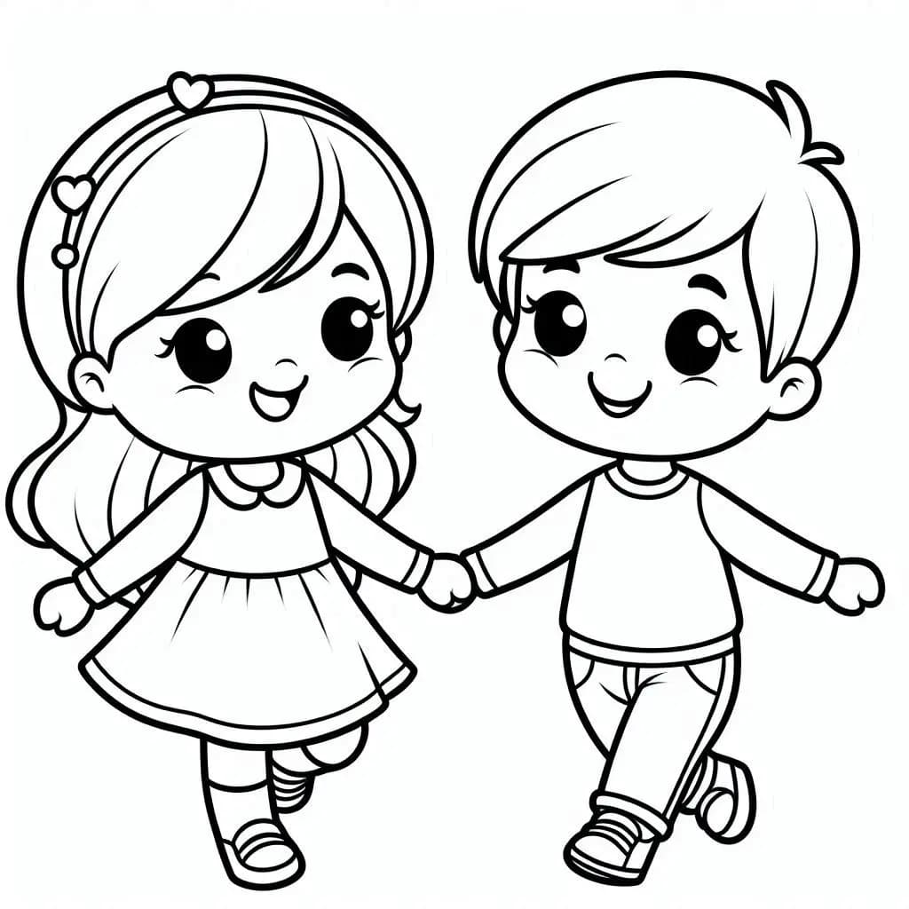 Girl and Boy - Fun and Free Coloring Pages for Everyone! - free printable coloring page for kids to download