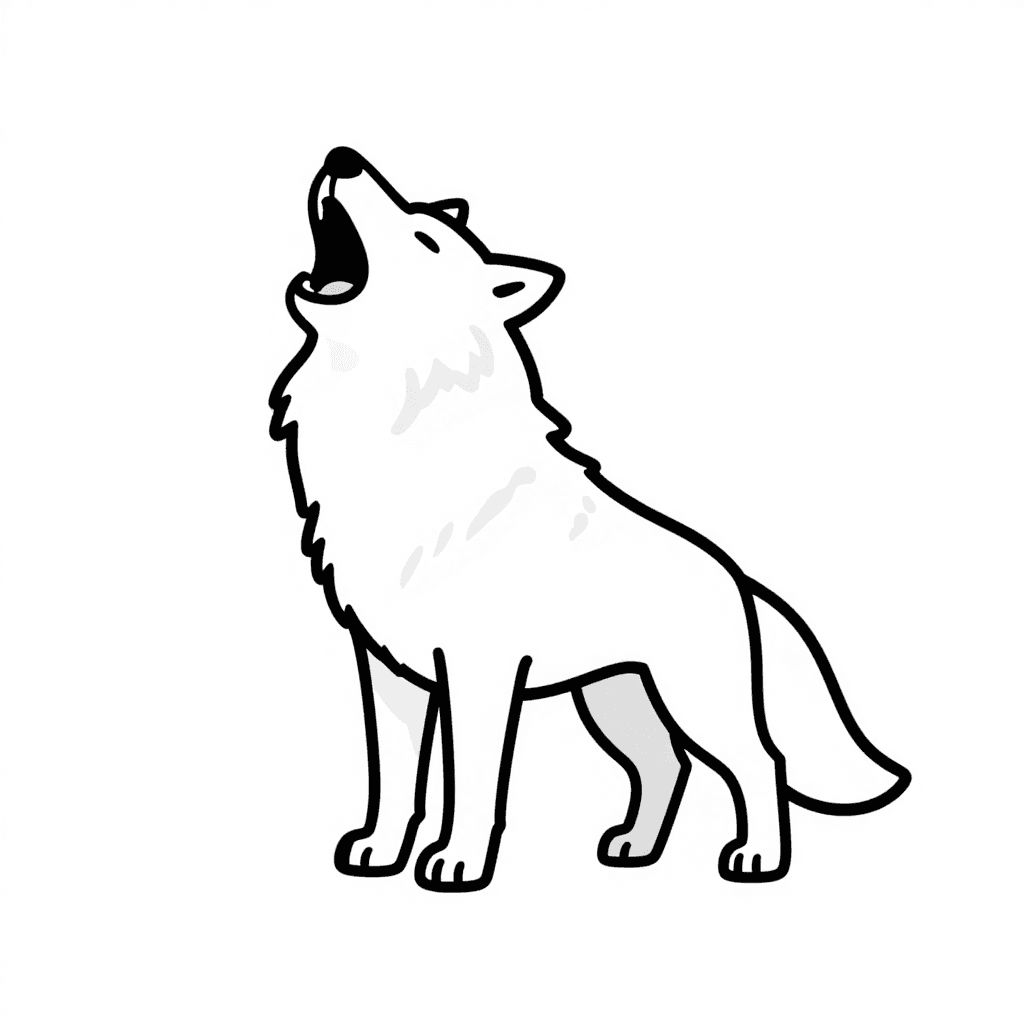 A Wolf Howling Coloring Page - free coloring page image 3 of 3