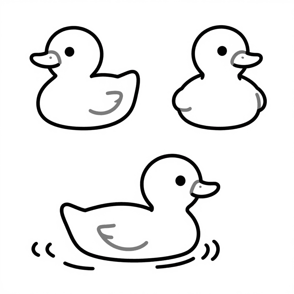 A Duck Swimming Coloring Page - free coloring page image 2 of 3
