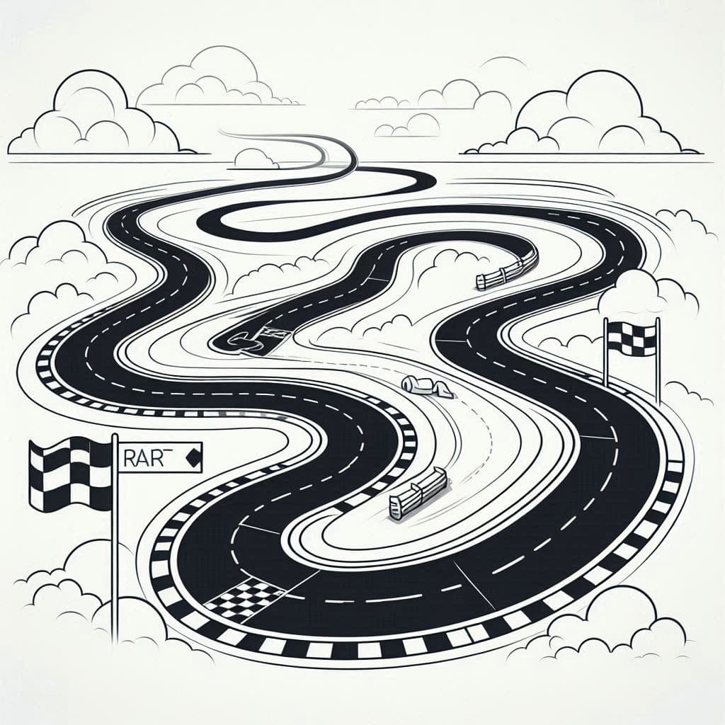 Race Track - High-Speed Free Coloring Pages for Racing Enthusiasts! - free coloring page image 4 of 4