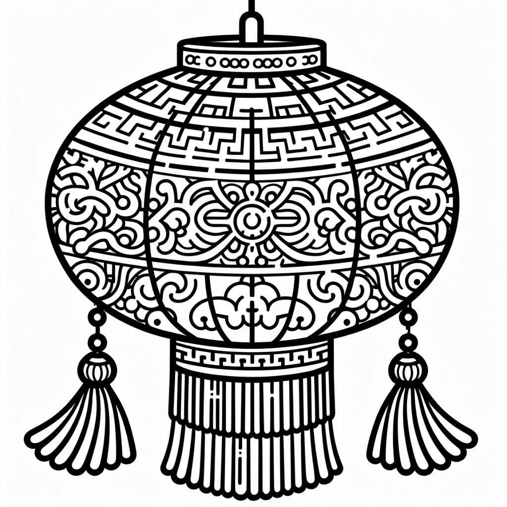 Chinese Lantern - Festive Free Coloring Pages for Cultural Celebration! - free coloring page image 4 of 4