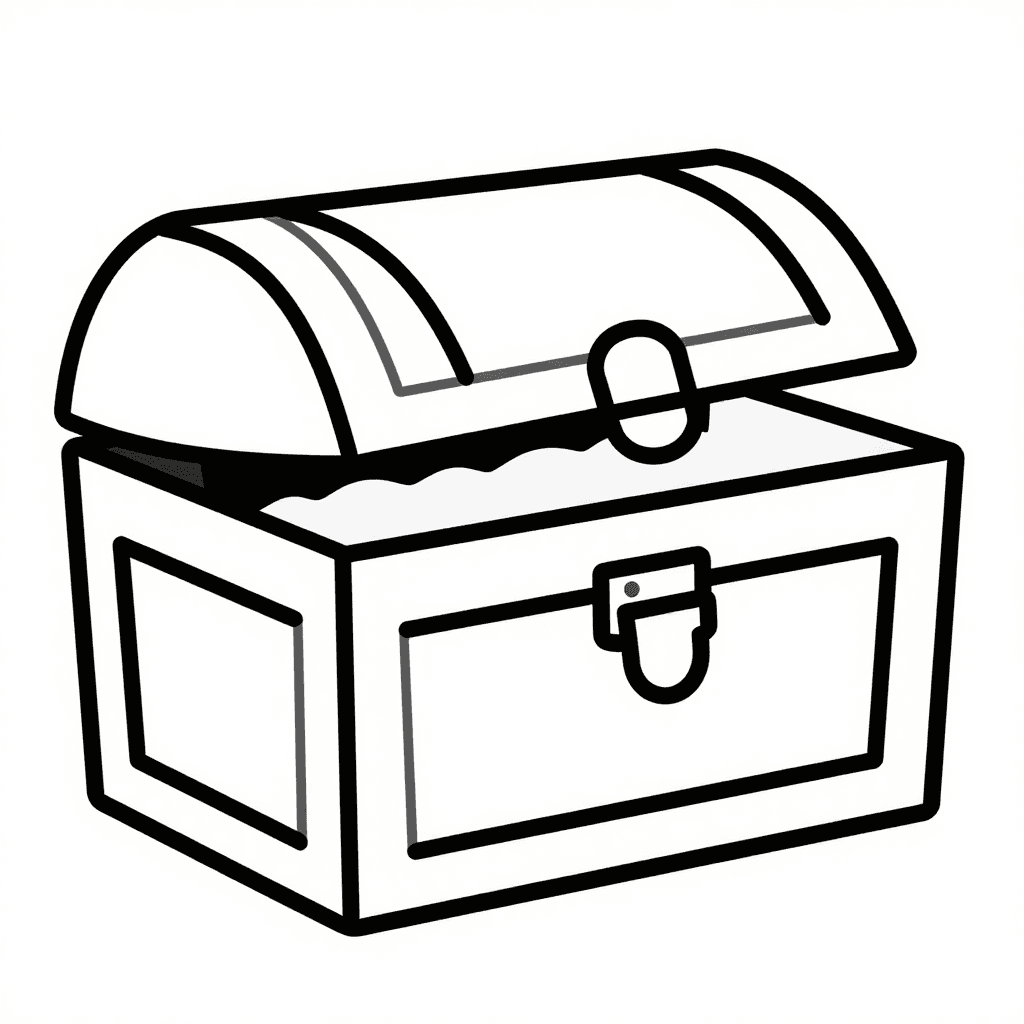 A Treasure Chest Coloring Page - free printable coloring page for kids to download