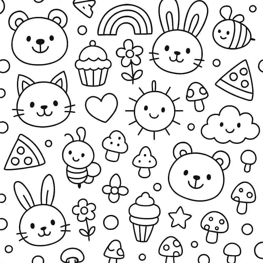 Funny Walls: Cute & Silly Wallpaper Coloring Book   - free coloring page image 2 of 4