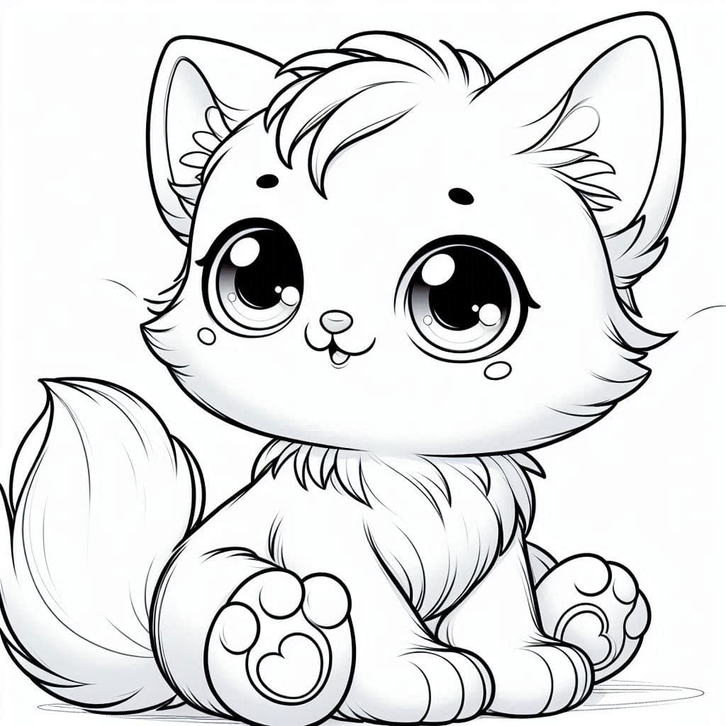 Adorable Cat - Whisker-Tickling Free Coloring Pages for Kitty Lovers! - free coloring page image 4 of 4