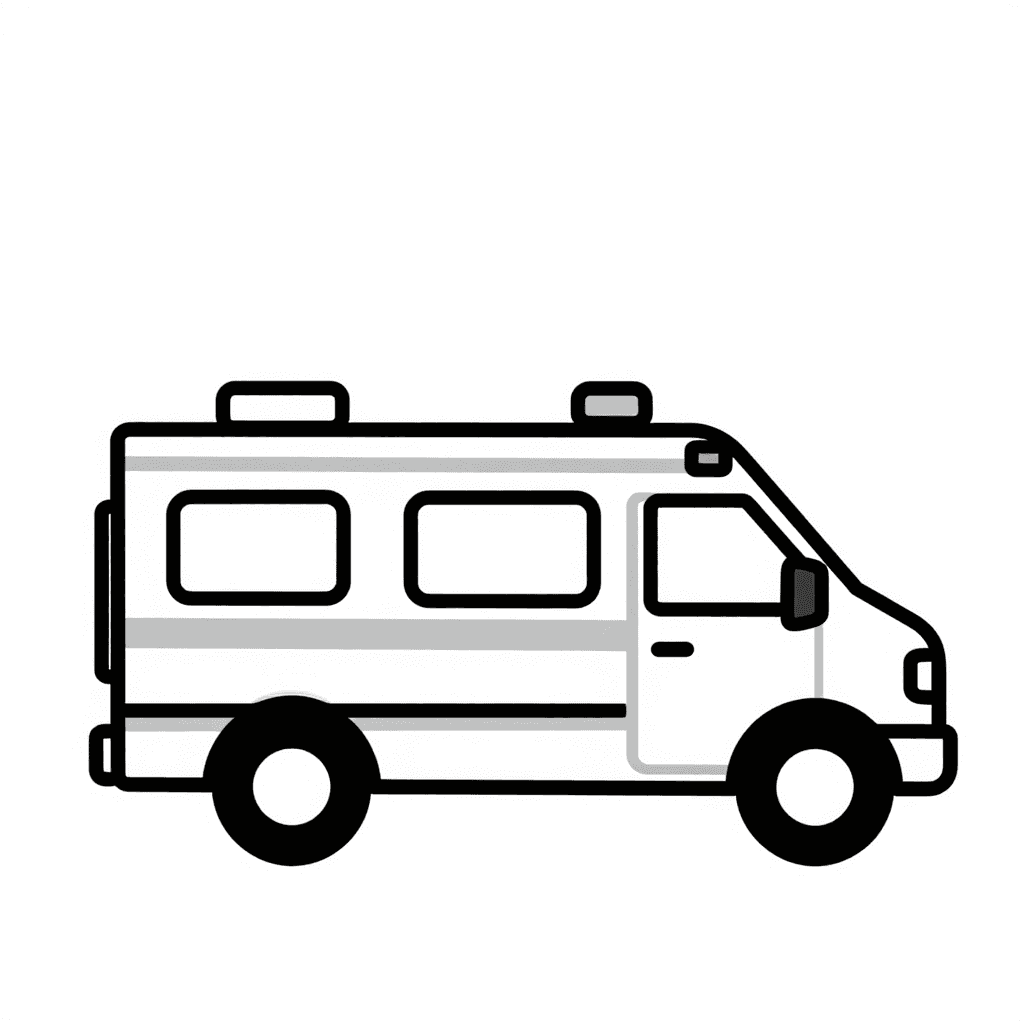 An Ambulance Coloring Page - free printable coloring page for kids to download
