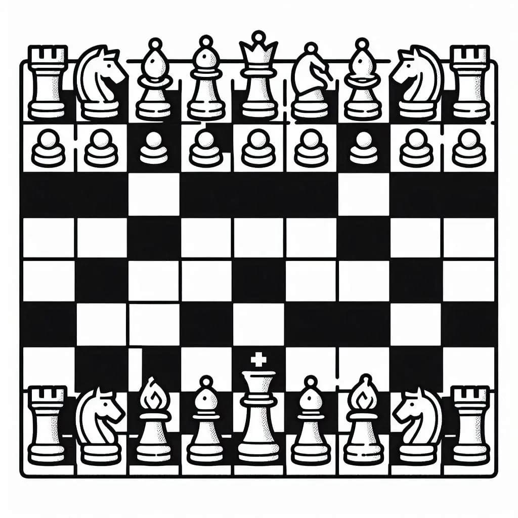A Chessboard - Strategic Free Coloring Pages for Young Thinkers! - free printable coloring page for kids to download
