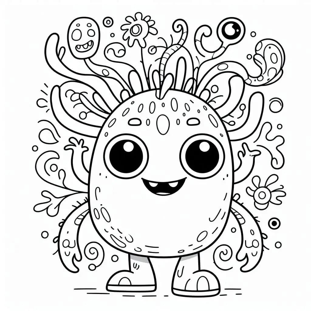 Friendly Monster - Fun and Free Coloring Pages for Monster Lovers! - free printable coloring page for kids to download