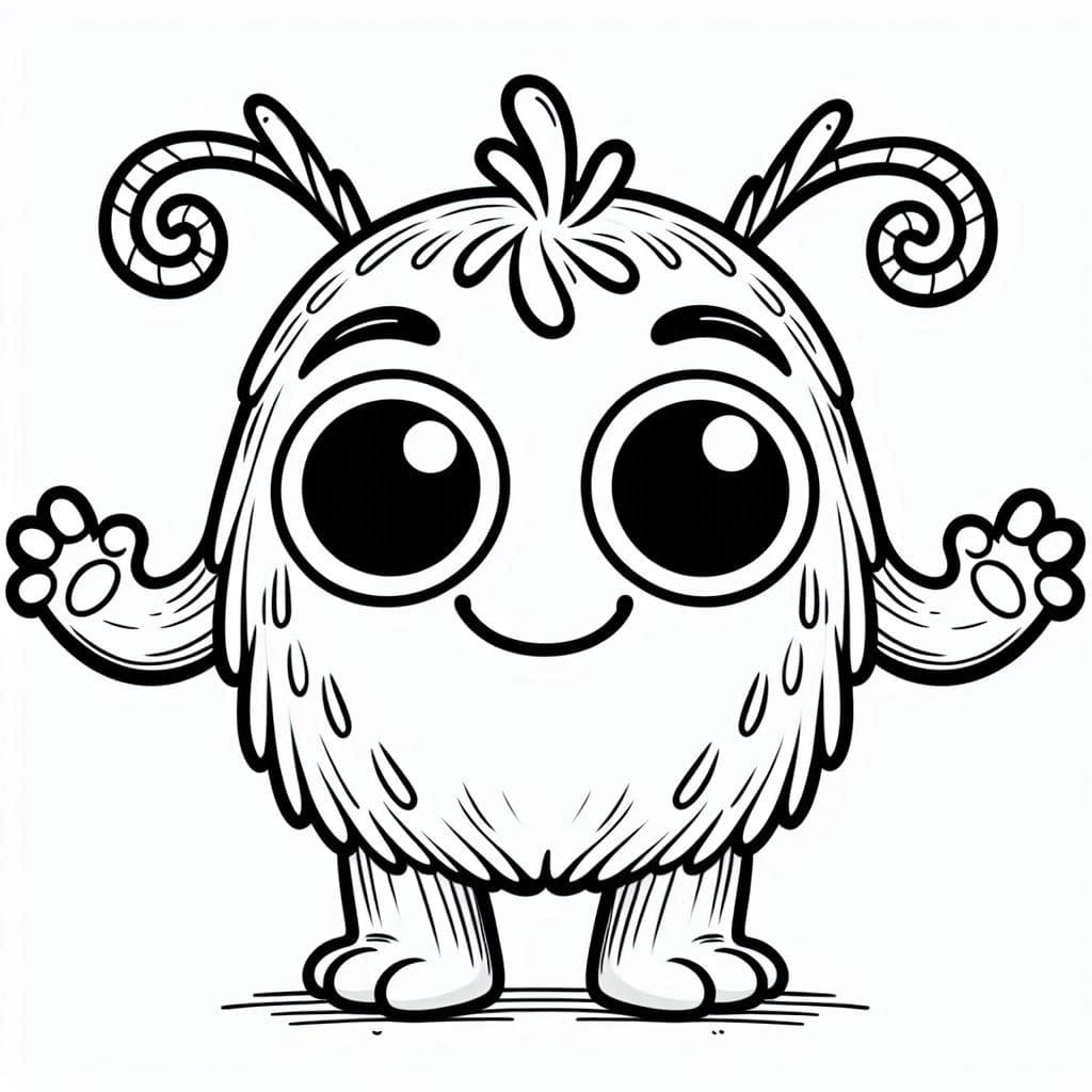 Friendly Monster - Fun and Free Coloring Pages for Monster Lovers! - free coloring page image 3 of 4