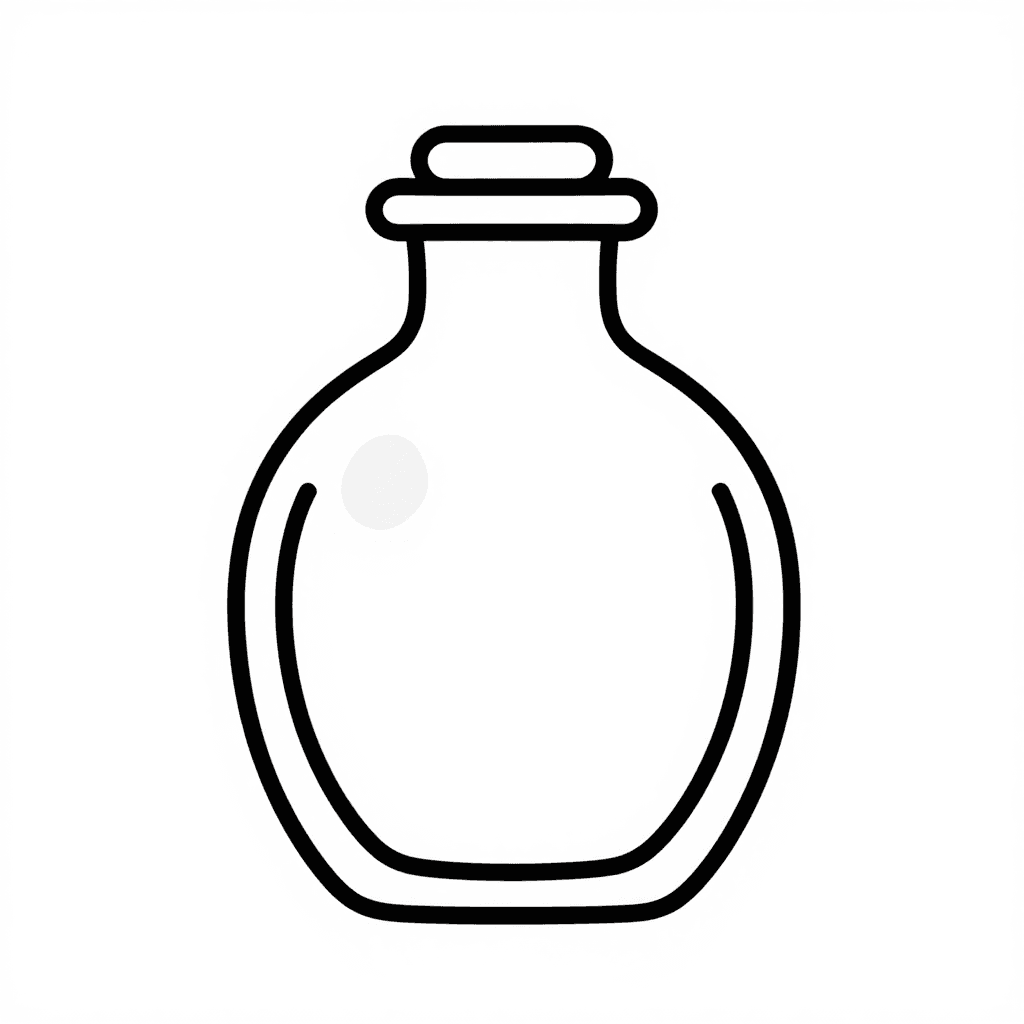 A Potion Bottle Coloring Page - free printable coloring page for kids to download