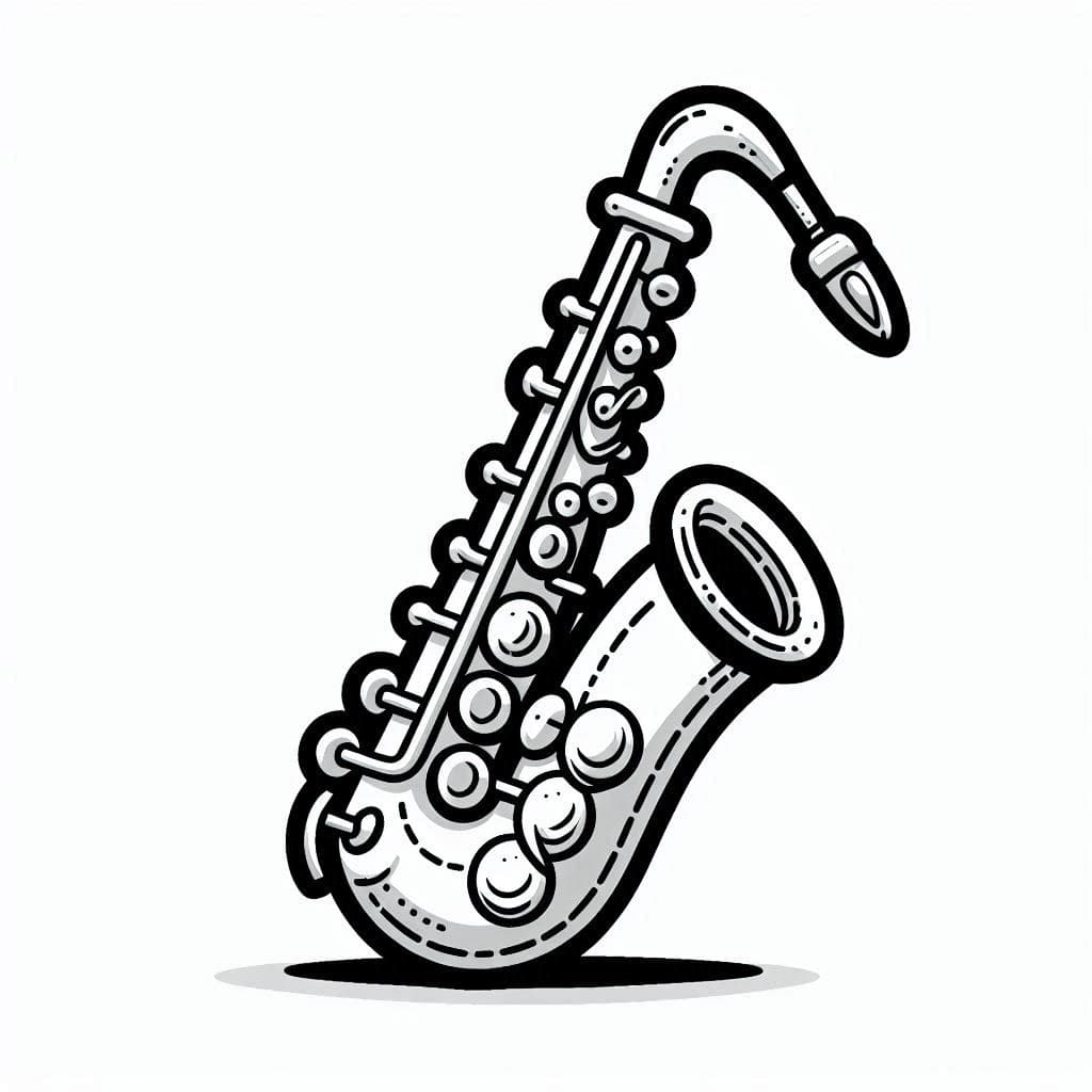 A Saxophone - Soulful Free Coloring Pages for Music & Art Lovers! - free coloring page image 4 of 4