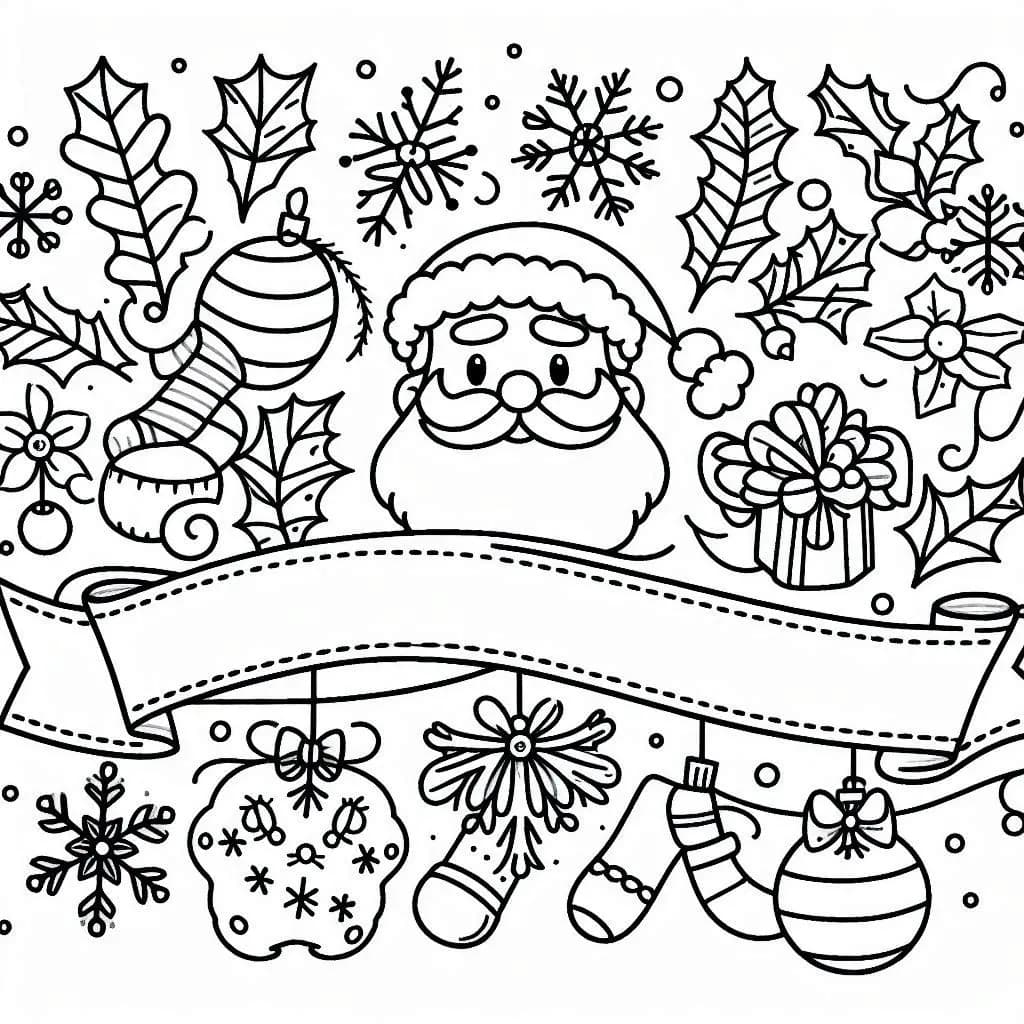  Christmas Greeting Banners Coloring Book   - free printable coloring page for kids to download