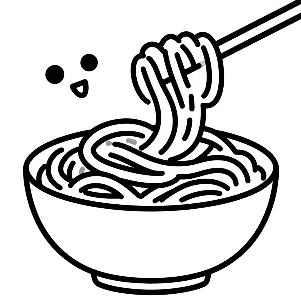 A Bowl Of Spaghetti Coloring Page - free coloring page image 2 of 3